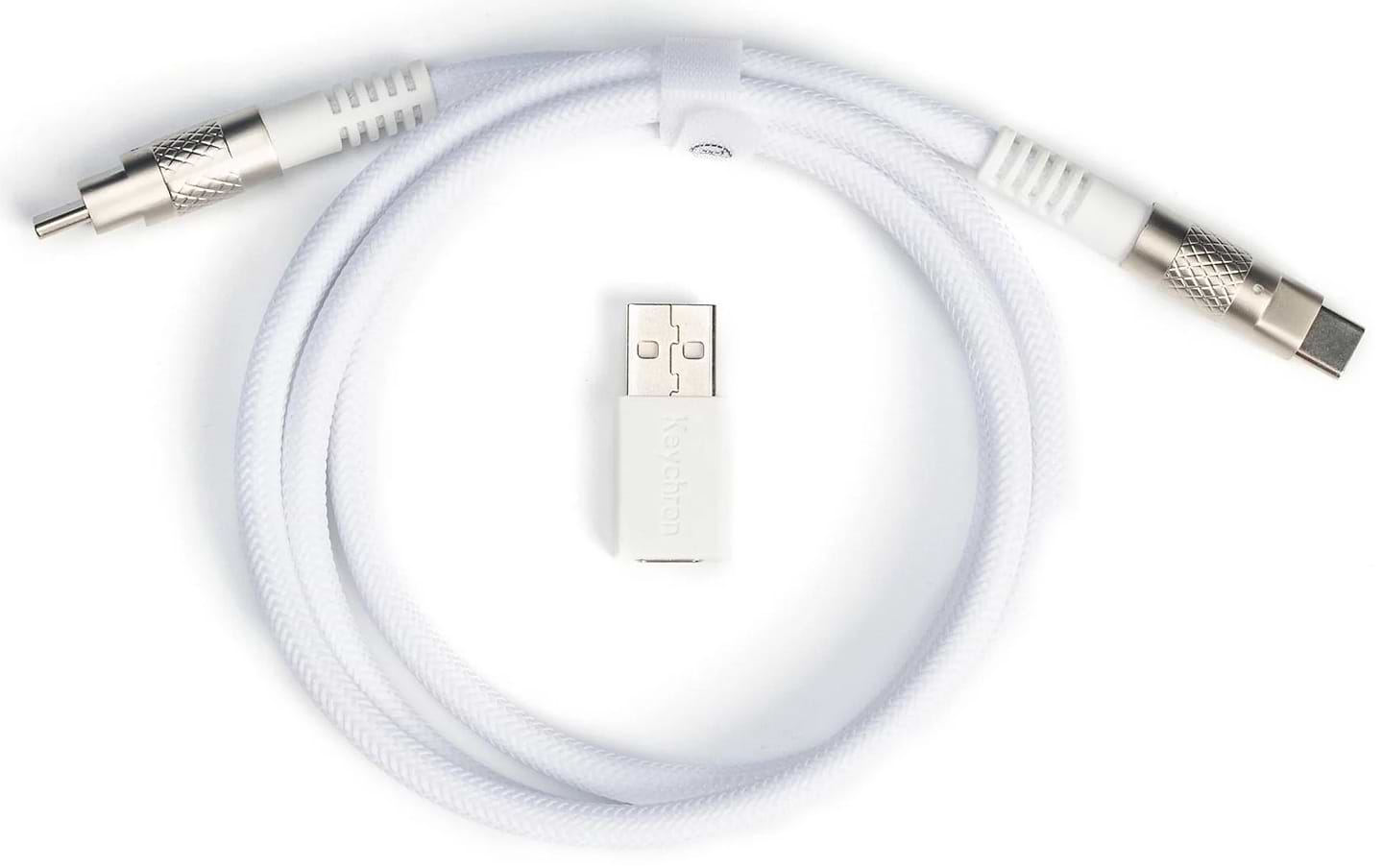 Кабель синхронізації даних Keychron USB-A/USB-C  to USB-C 1m Type-C, Double-Sleeved Geek White (CAB20_KEYCHRON)
