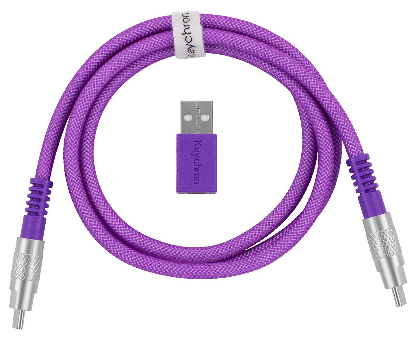 Кабель синхронізації даних Keychron USB-A/USB-C to USB-C  1m Type-C Double-Sleeved Geek Violet (CAB23_KEYCHRON)