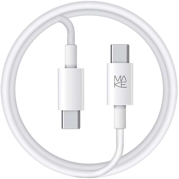 Фото - Кабель синхронізації даних MAKE Type-C to Type-C PD 100W 1.2м TPE White (MCB-CT1WH)