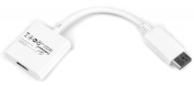 Перехідник Cablexpert DisplayPort to HDMI (A-DPM-HDMIF-002-W) - Фото 1