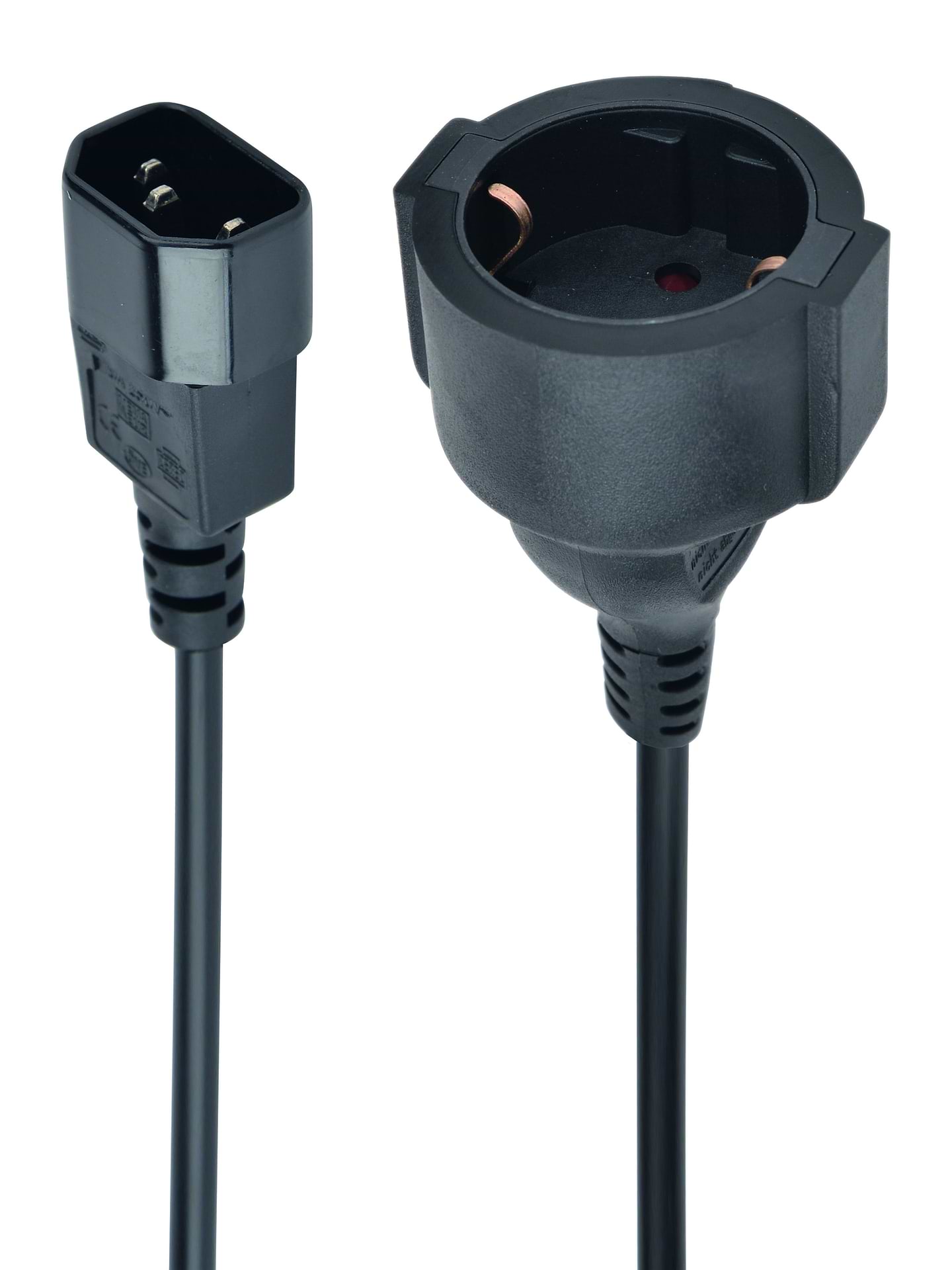 Кабель живлення Cablexpert C14 Male to Schuko Female 0.15m (PC-SFC14M-01) - Фото 1