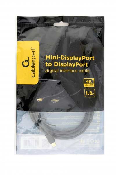 Фото - Кабель Cablexpert MiniDisplayPort-DisplayPort 1.8m Black (CCP-mDP2-6)