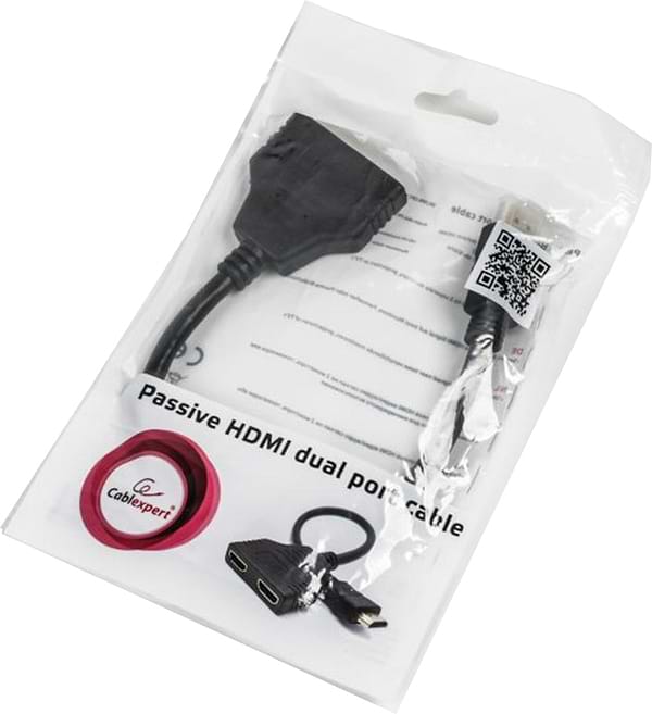 Фото - Уцінка - Перехідник HDMI Cablexpert HDMI-2xHDMI Black (DSP-2PH4-04) #