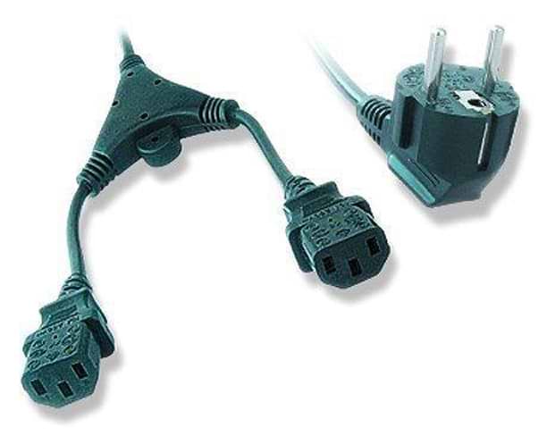 Кабель живлення Cablexpert PC-186-ML6 CEE7/17-C13*2 Black 2m