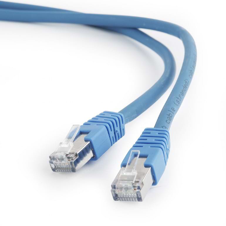 Кабель патч-корд Cablexpert S/FTP (PP6A-LSZHCU-B-1M) 50u 1.0m Blue - Фото 1
