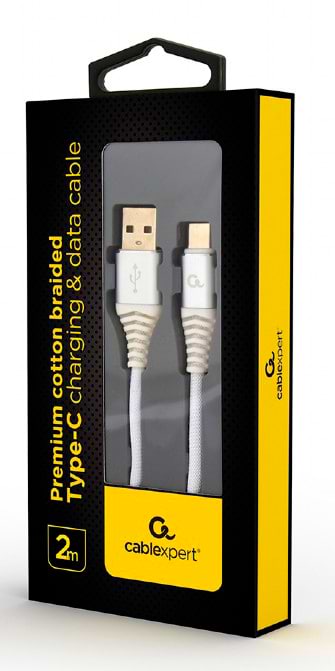 Фото - Кабель синхронизации данных Cablexpert USB 2.0 - USB Type-C 2m White (CC-USB2B-AMCM-2M-BW2)