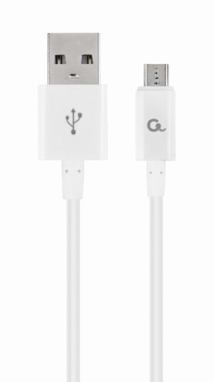 Фото - Кабель синхронізації даних Cablexpert USB 2.0 A - microUSB B Premium 1m White (CC-USB2P-AMmBM-1M-W)