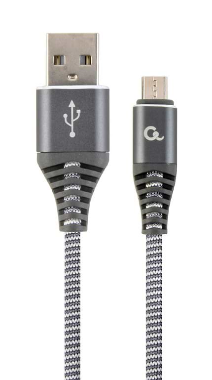 Кабель Cablexpert USB 2.0 A - microUSB Premium 2m Grey (CC-USB2B-AMmBM-2M-WB2)