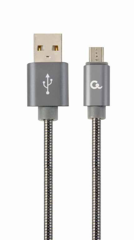 Кабель Cablexpert USB 2.0 A - microUSB  Premium 2m Grey (CC-USB2S-AMmBM-2M-BG)