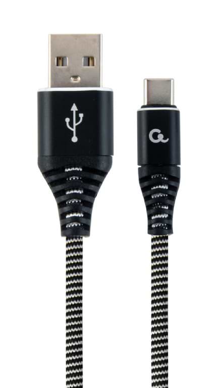 Кабель синхронізації даних Cablexpert USB 2.0 A - USB Type-C Premium 1m Black (CC-USB2B-AMCM-1M-BW) - Фото 1