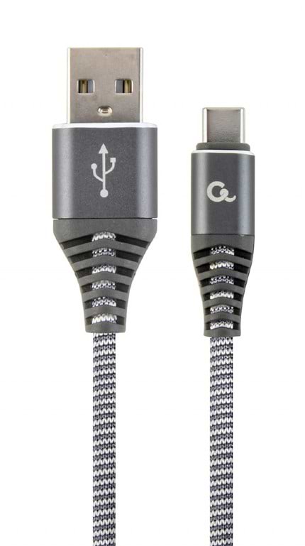 Фото - Кабель синхронізації даних Cablexpert USB 2.0 A - USB Type-C Premium 1m Grey (CC-USB2B-AMCM-1M-WB2)