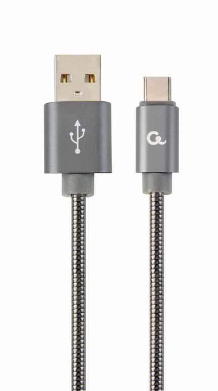 Кабель Cablexpert USB 2.0 A - USB Type-C Premium 2m Grey (CC-USB2S-AMCM-2M-BG)