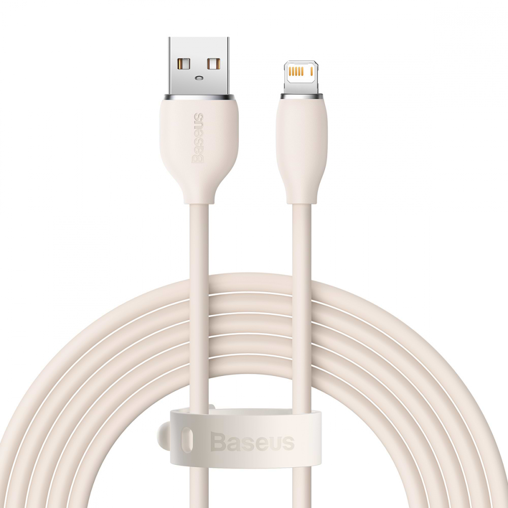 Кабель синхронізації даних Baseus Jelly Liquid Silica Gel Fast Charging Data Cable USB to iP 2.4A 2m Pink (CAGD000104) - Фото 1