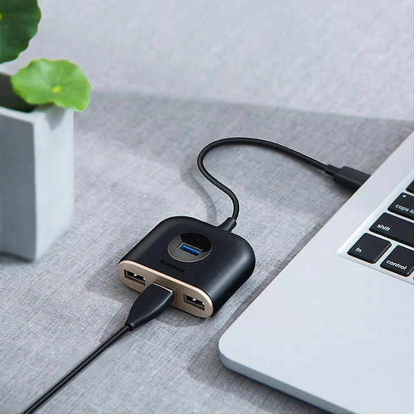 Фото - Хаб USB Baseus Square Round USB to USB 3.0 + 3USB 2.0 1 m (CAHUB-AY01)