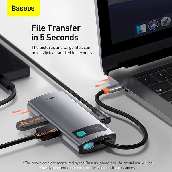 Фото - Док-станция Baseus USB3.1 USB Type C PD 100W/HDMI 4K 30 Hz/USB 3.2 Gen1/1хUSB 2.0 4in1 (CAHUB-CY0G)