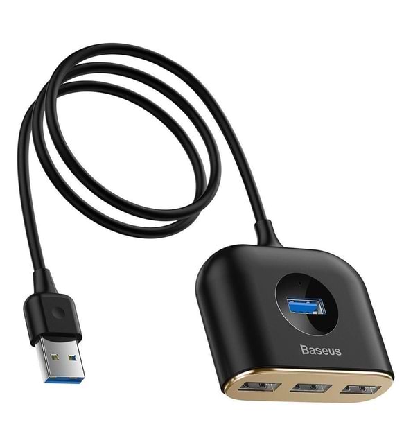Фото - Хаб USB Baseus Square Round USB to USB 3.0 + 3USB 2.0 1 m (CAHUB-AY01)