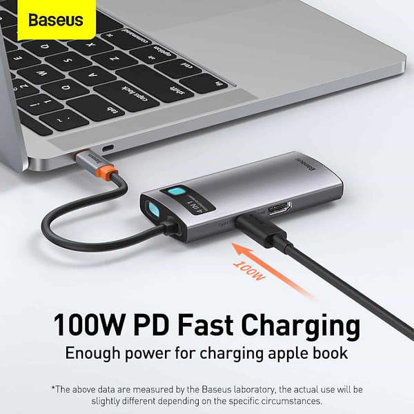 Фото - Док-станция Baseus USB3.1 USB Type C PD 100W/HDMI 4K 30 Hz/USB 3.2 Gen1/1хUSB 2.0 4in1 (CAHUB-CY0G)