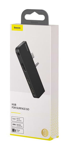 Фото - Хаб USB Baseus for Surface Go (Type-C + Audio to HD4K + USB3.0 + Type-C (data) + Audio) Чорний (CAHUB-FT01)