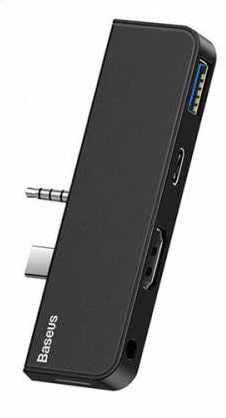 Фото - Хаб USB Baseus for Surface Go (Type-C + Audio to HD4K + USB3.0 + Type-C (data) + Audio) Чорний (CAHUB-FT01)