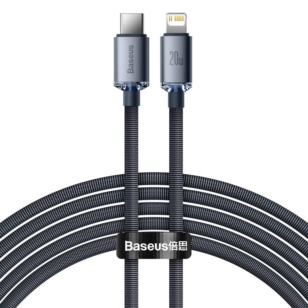 Кабель Baseus Crystal Shine Series Fast Charging Data Cable Type-C to iP 20W 2m Black (CAJY000301)