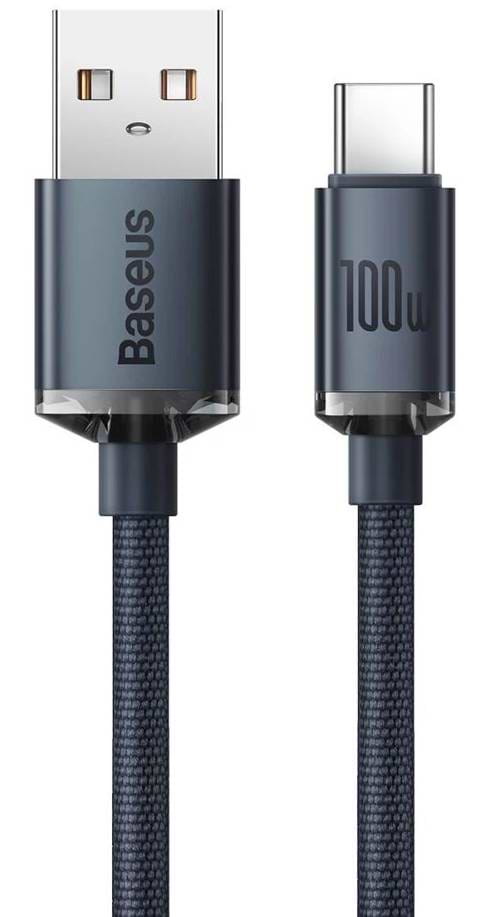 Фото - Кабель Baseus Crystal Shine Series Fast Charging Data Cable USB to Type-C 100W 2m Black (CAJY000501)