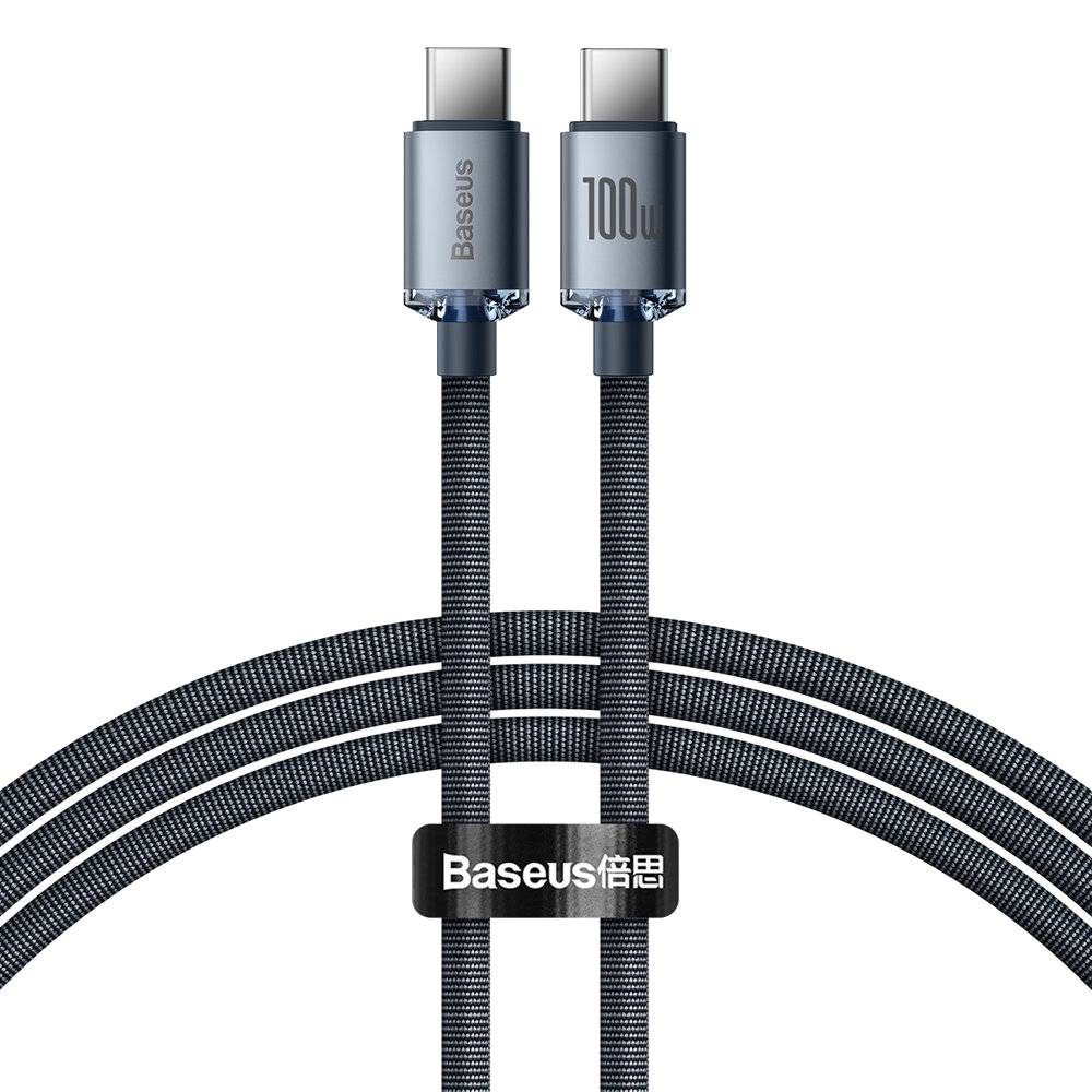 Кабель Baseus Crystal Shine Series Fast Charging Data Cable Type-C to Type-C 100W 1.2m Black (CAJY000601)