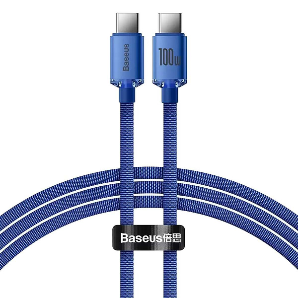 Фото - Кабель синхронізації даних Baseus Crystal Shine Series Fast Charging Data Cable Type-C to Type-C 100W 1.2m Blue (CAJY000603)