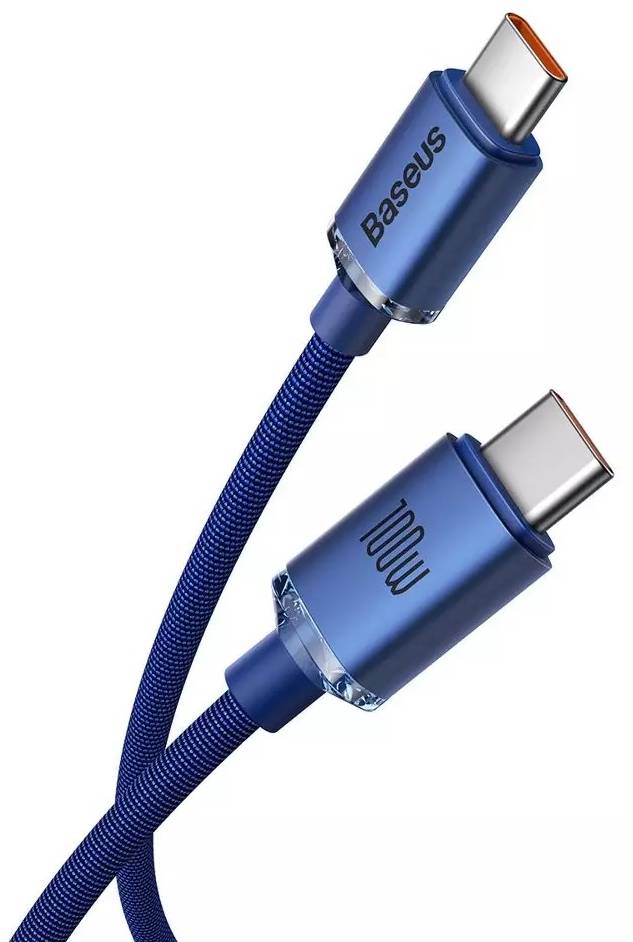 Фото - Кабель синхронізації даних Baseus Crystal Shine Series Fast Charging Data Cable Type-C to Type-C 100W 1.2m Blue (CAJY000603)