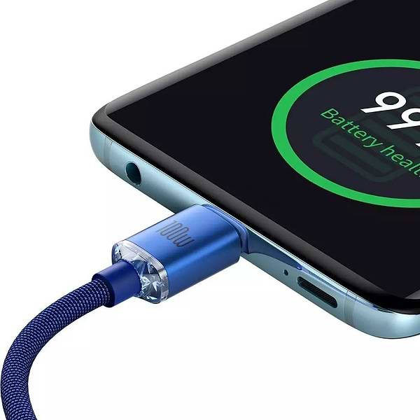 Фото - Кабель синхронізації даних Baseus Crystal Shine Series Fast Charging Data Cable Type-C to Type-C 100W 1.2m Blue (CAJY000603)