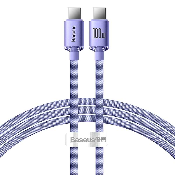 Фото - Кабель Baseus Crystal Shine Series Fast Charging Data Cable Type-C to Type-C 100W 1.2m Purple (CAJY000605) Фото - Кабель Baseus Crystal Shine Series Fast Charging Data Cable Type-C to Type-C 100W 1.2m Purple (CAJY000605)