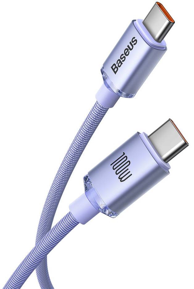 Фото - Кабель Baseus Crystal Shine Series Fast Charging Data Cable Type-C to Type-C 100W 1.2m Purple (CAJY000605)
