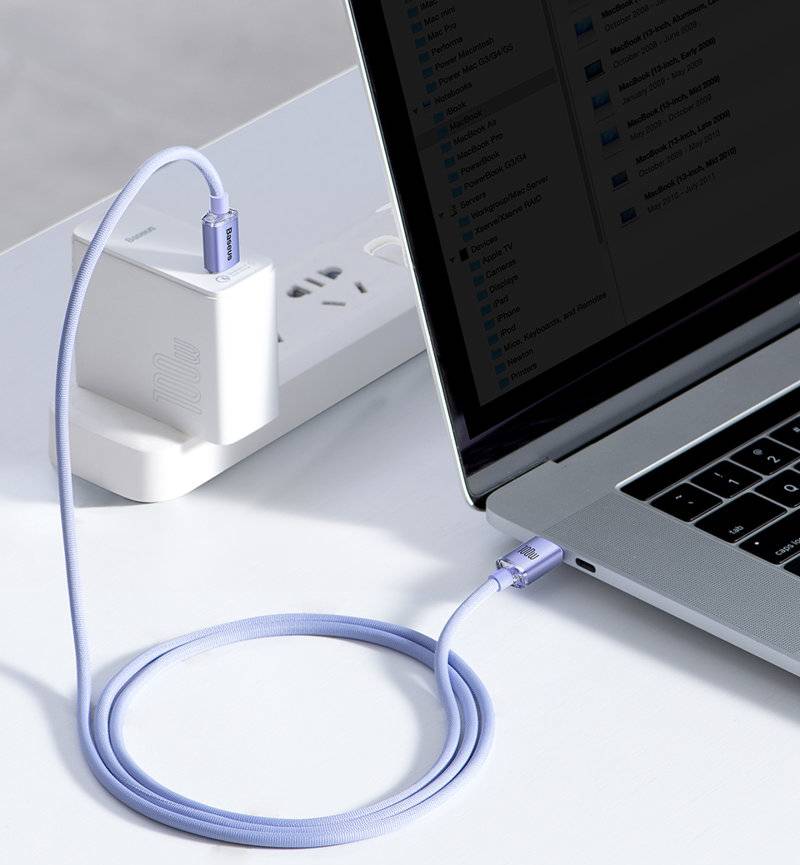 Фото - Кабель Baseus Crystal Shine Series Fast Charging Data Cable Type-C to Type-C 100W 1.2m Purple (CAJY000605)