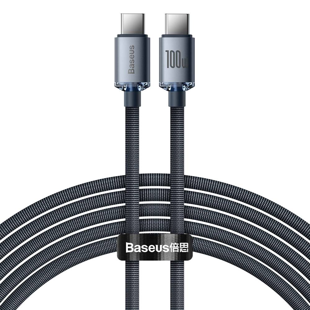 Кабель Baseus Crystal Shine Series Fast Charging Data Cable Type-C to Type-C 100 W 2 m Black (CAJY000701)