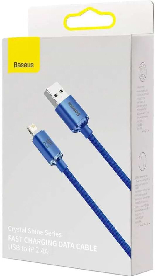 Фото - Кабель синхронізації даних Baseus USB to Lightning 2.4A 1.2m Blue (CAJY000003)
