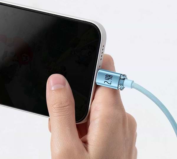 Фото - Кабель Baseus Crystal Shine Series Fast Charging Data Cable USB to iP 2.4A 1.2m Sky Blue (CAJY001103)
