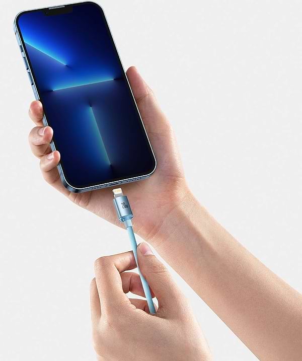 Фото - Кабель Baseus Crystal Shine Series Fast Charging Data Cable Type-C to iP 20W 1.2m Sky Blue (CAJY001303)