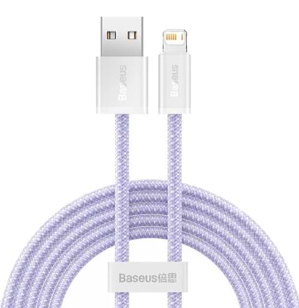 Кабель синхронізації даних Baseus Dynamic Series Fast Charging Data Cable USB to iP 2.4A 1m Purple (CALD000405)