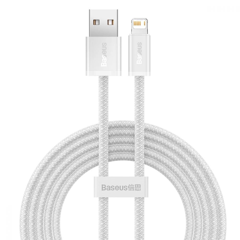 Кабель Baseus Dynamic Series Fast Charging Data Cable USB to iP 2.4A 2m White (CALD000502)