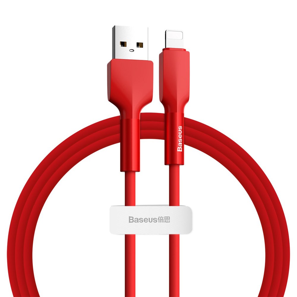 Кабель синхронізації даних Baseus Silica Gel USB-Lightning 2.4A 1m Red (CALGJ-09)
