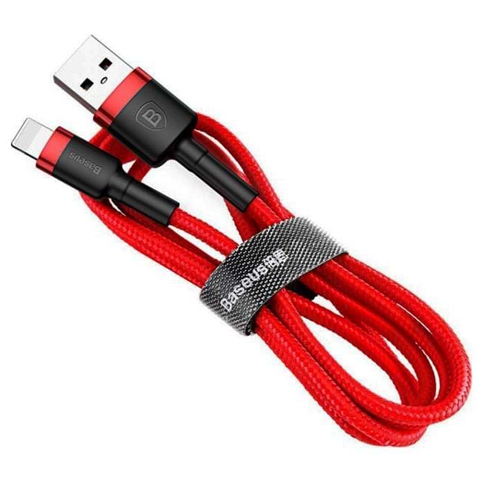Купити Кабель синхронізації даних Baseus Cafule USB to Lightning 2.4A 0.5 Red (CALKLF-A09) - Фото 1 Кабель синхронізації даних Baseus Cafule USB to Lightning 2.4A 0.5 Red (CALKLF-A09) - Фото 1