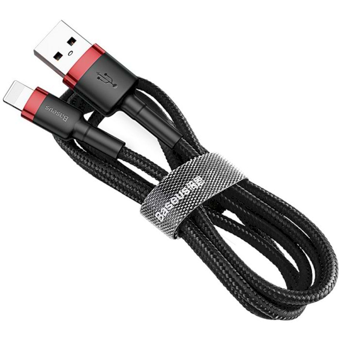 Кабель синхронізації даних Baseus Cafule Cable USB for iP 2A 3 m Black/Red (CALKLF-R91) - Фото 1