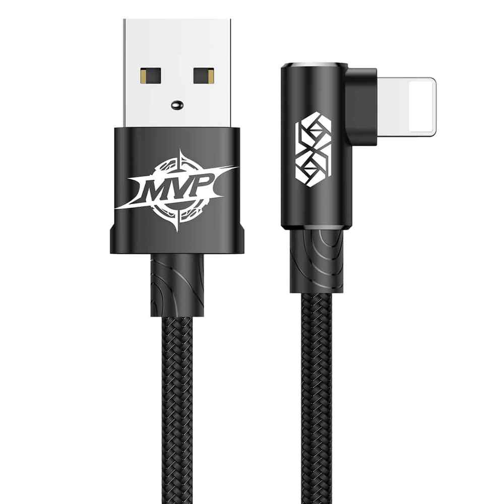 Кабель синхронизации данных Baseus MVP Elbow Type Cable USB For IP 2A 1m Black (CALMVP-01)