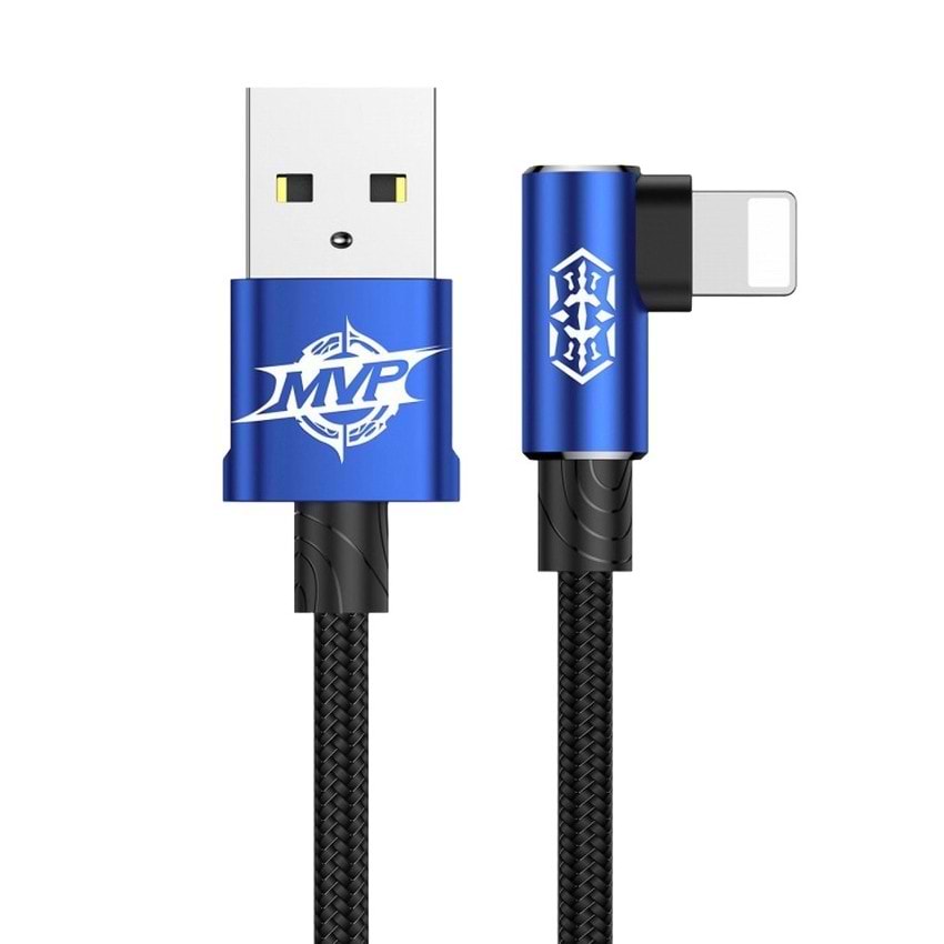 Кабель синхронізації даних Baseus MVP Elbow Type Cable USB For IP 2A 1m Blue (CALMVP-03)