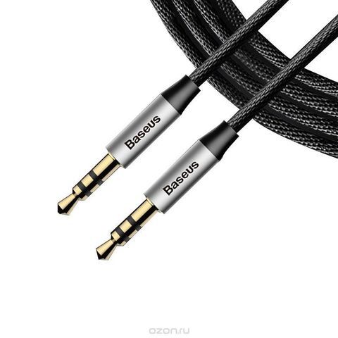 Фото - Кабель 3.5 мм -3.5 мм Baseus Jack 3.5mm Yiven Audio Cable M30 M/M 1m Silver/Black (CAM30-BS1)