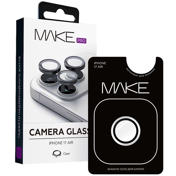 Фото - Защитное стекло для смартфона MAKE Camera Glass for Apple iPhone 17 Air, Clear (MGC-AI17A)