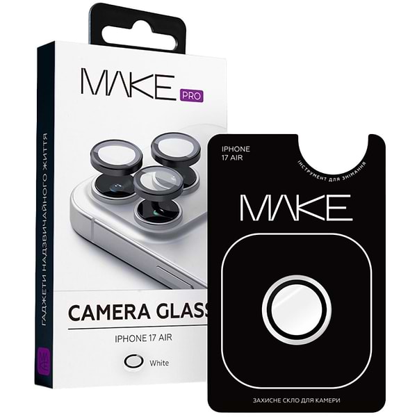 Фото - Захисне скло для смартфону MAKE Camera Glass for Apple iPhone 17 Air, White (MGC-AI17AWH)
