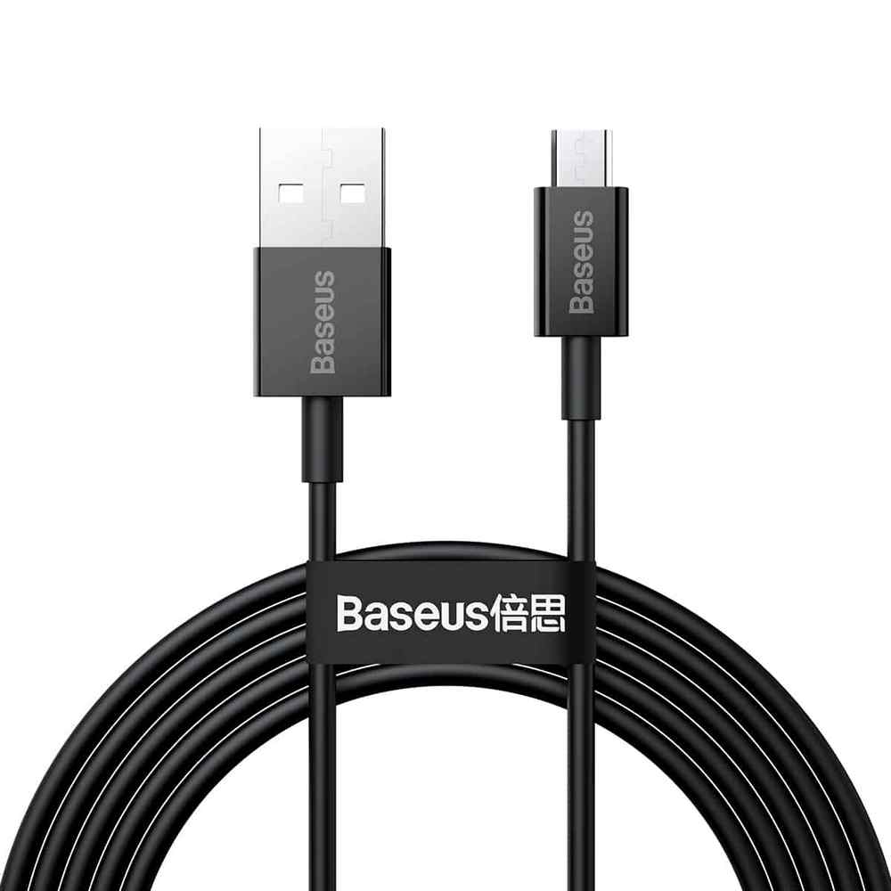 Кабель синхронізації даних Baseus Superior Fast Charging USB-microUSB 2m Black (CAMYS-A01)