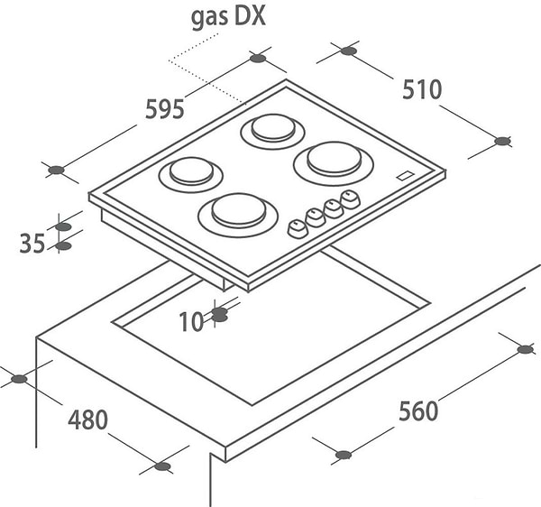 Фото - Варочная панель газовая Candy CVG64 SGX