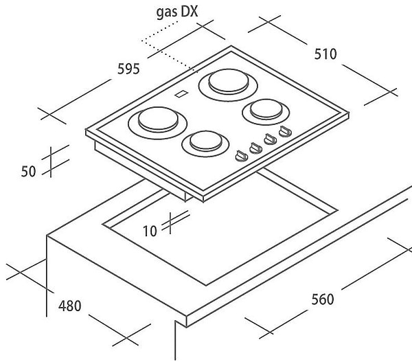 Фото - Варочная панель газовая Candy CVG64SGNX