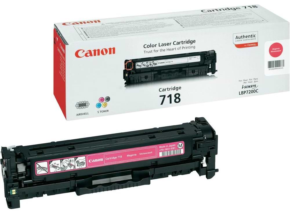 Картридж-тонер Canon 718 LBP-7200, 7210, 7660, 7680, 8330, 8340,  8350, 8360, 8380, 8540, 8550, 8580 Magenta - Фото 1
